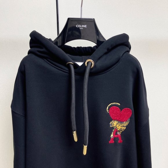 Ami Paris Love Embroidered Hoodie - Picture 7 of 9